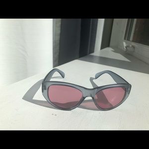 90s style pink glasses